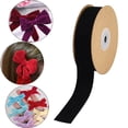 thumbnail image 1 of Cinta de terciopelo Cinta decorativa Cintas flocadas DIY con carrete Cinta de floristería para envolver regalos Costura Fabricación de moños de Negro, 1 of 8