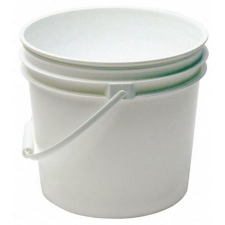 Pail, 1.0 gal., Plastic Handle, White