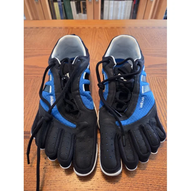 Ad-id-as Adipure Barefoot Trainers Mens Size 12 Blue/Black Good Condition