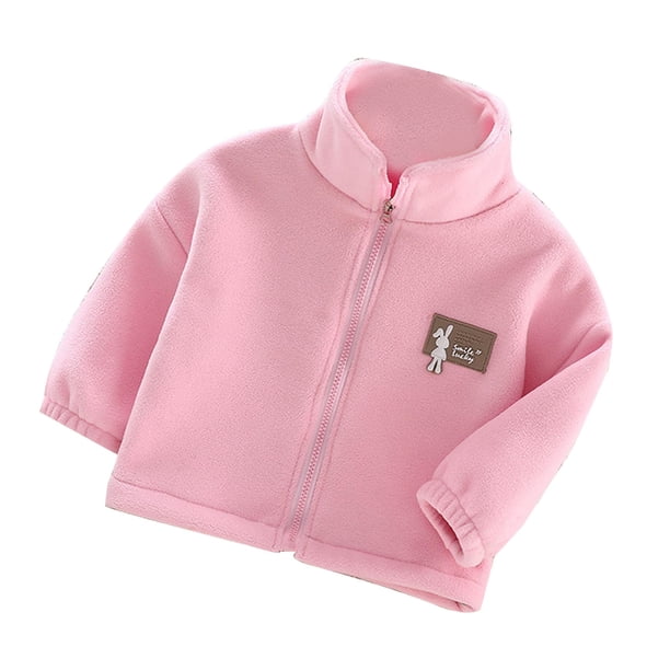 Gibobby Chaqueta de invierno para niñosAbrigo grueso y informal de manga larga para niña, Top de lana para bebé a la moda de primavera y otoño(Rosa, 5-6 Años)