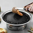 thumbnail image 4 of Charcoal Grill Non-stick Korean Barbecue Grill Portable Stainless Steel BBQ Charcoal Grill for Outdoor Camping Cooking Silver, 4 of 7