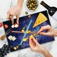 thumbnail image 4 of Galaxy Cutting Board, Illustration in Starry Sky Outer Space Themed Illustration, Decorative Tempered Glass Cutting and Serving Board, Large Size, Purple Blue and Black, by Ambesonne, 4 of 5
