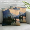 thumbnail image 3 of Fenyluxe Sunset Mountains Lake Square Pillow Cover Case for Cushions Sofa Bed Outdoor Decor Pillowcase 1PC 18x18in, 3 of 5