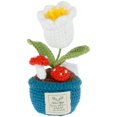 thumbnail image 2 of Crochet Potted Plants with LED Light Handmade Crochet Bellflower Mini Knitted Fake Flower Simulation Immortal Flower, 2 of 8