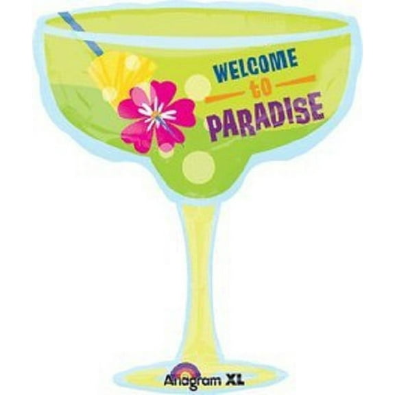 XL 28" Welcome To Paradise Margarita Super Shape Mylar Foil Balloon Decorations