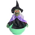 thumbnail image 1 of Cuenco para dulces de Halloween, bruja que hace sonido con ojos rojos brillantes, bandeja para servir comida de frutas sin batería Adepaton WLJ-1562, 1 of 4