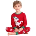 thumbnail image 2 of Bainana Unisex Kids Christmas Pajamas Dinosaur Print Long Sleeve T-Shirt Pants Sleepwear Boys And Girls Theme Party Clothes Set, Size 2-3 Years, 2 of 4