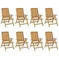 thumbnail image 3 of vidaXL Reclining Patio Chairs with Cushions Outdoor Furniture Solid Wood Teak, 3 of 12