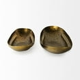 thumbnail image 3 of Set Of Two Gold Boat Shaped Hammered Bowls, 3 of 5
