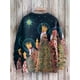 thumbnail image 4 of Suéter de punto con cuello redondo y estampado 3D de Jesús, Reyes Magos, creencias de la Natividad, suéter de punto cálido informal de invierno unisex MY31, 4 of 5