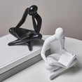 thumbnail image 4 of Reading Woman Statue for Home Decor, Contemplative Female Figurine, Resin Abstract Sculpture, Modern Bookshelf Ornament, Thoughtful Gift for Book Lovers, 4 of 6