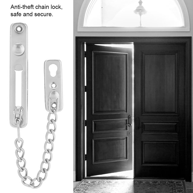 Guardia de Seguridad de Bloqueo de Cadena de Acero inoxidable para hotel en Casa Con Puerta de Metal de