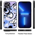 thumbnail image 4 of Case for iPhone 12 Pro Max 6.7 inch, Cute Love Heart Printed Shell for Women Girls Painting Art Design Case Shockproof Slim Soft TPU Bumper Hard Back Protective Case - Blue#1, 4 of 15