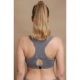 thumbnail image 2 of Women's Cottonique W12299 Latex Free Organic Cotton Racerback Croptop Bra (Melange Grey 4), 2 of 5