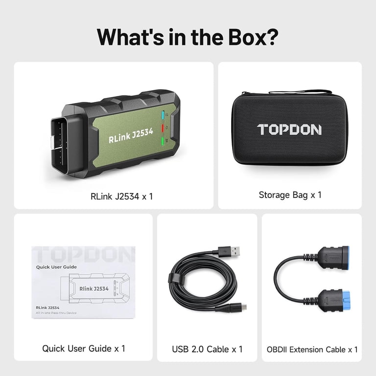TOPDON RLink J2534 Diagnostic Scan Tool For DIY & Enthusiasts , No