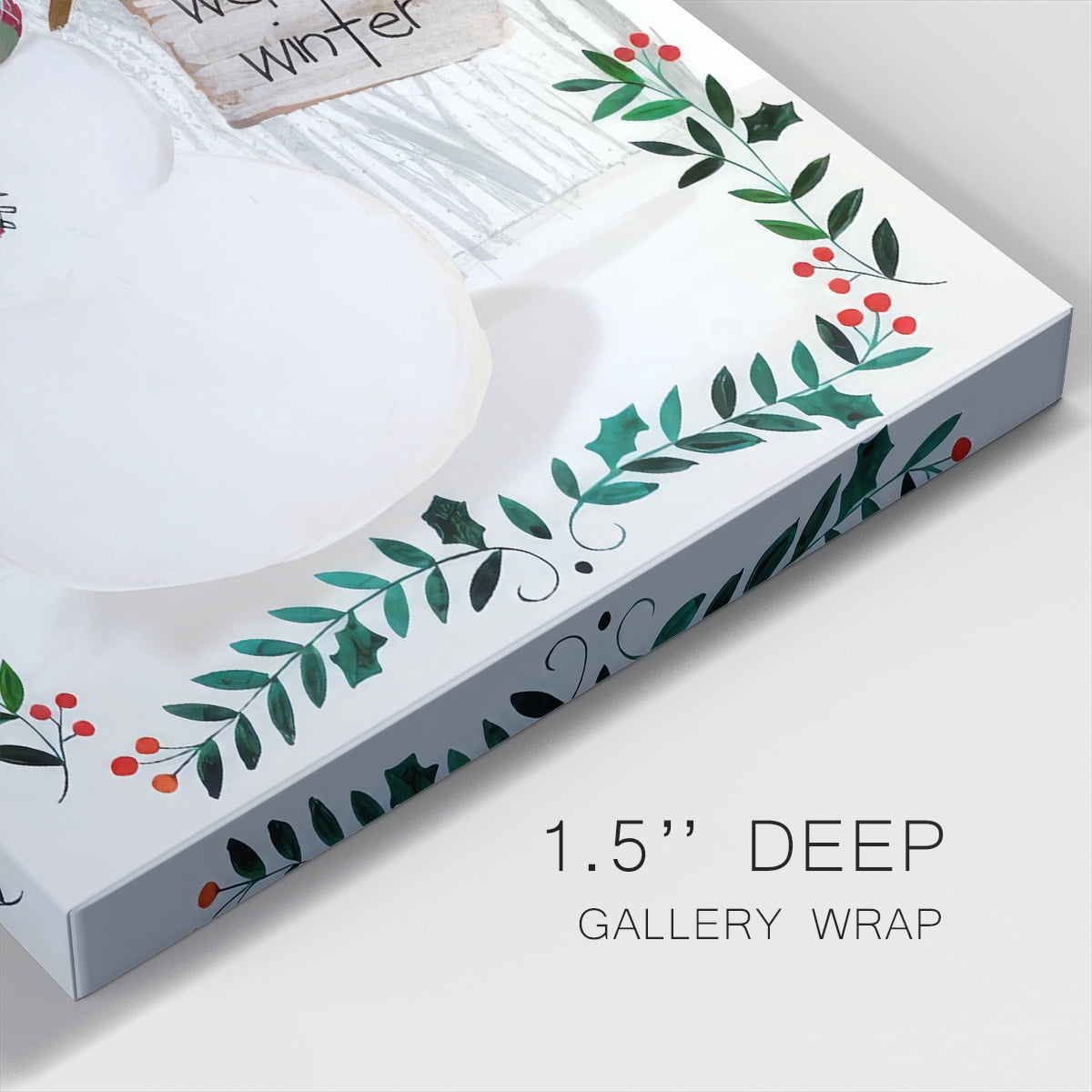 Folk Snowman Forest I- Gallery Wrapped Canvas