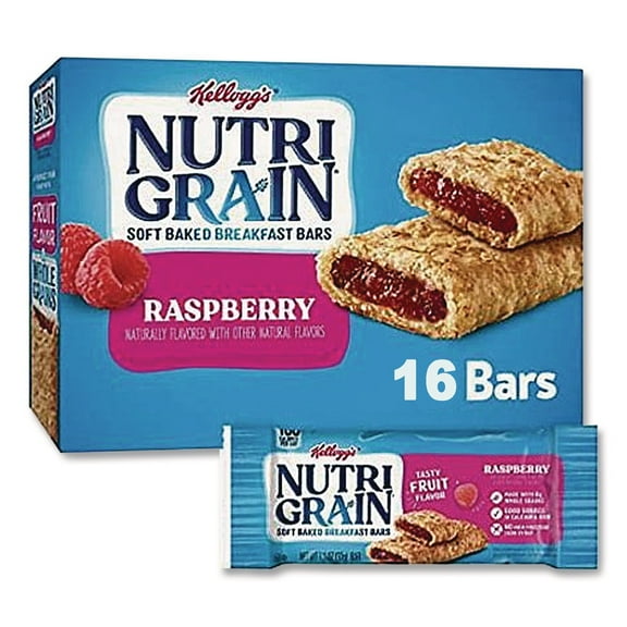 Kellogg's 511382 Nutri-Grain Soft Baked Individually Wrapped 1.3 oz. Breakfast Bars - Raspberry (16/Box)