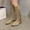 Khaki, variant on CALAFEBILA Womens Shoes Casual Fall Khaki High Knight Boots Lace-up Winter Fringe Low Heel High Boots