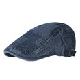 thumbnail image 3 of Mens Denim Cotton Newsboy Cap Ivy Gatsby Driving Hunting Cabbie Hats, 3 of 7