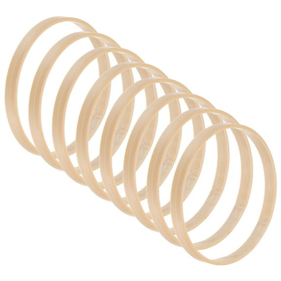 Uxcell 8 Pack Wooden Bamboo Floral Hoop 4 Inch Craft Wooden Wreath Rings, Apply to DIY Wedding Wreath Decor