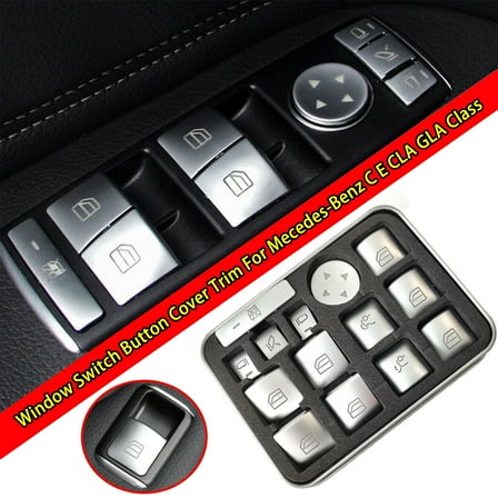 OEMASSIVE 14Pcs Car Parts Interior Modified Window Switch Button Repair Stickers For Mercedes Benz C180 C200 C230 C250 2008 2009 2010 2011 2012 2013 2014 2015