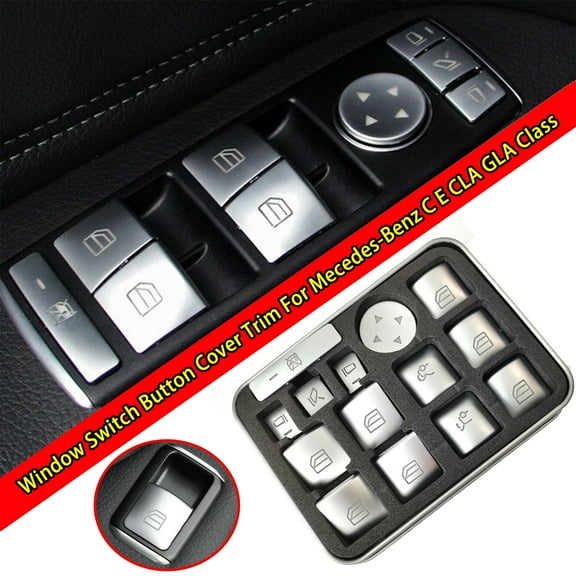 OEMASSIVE 14Pcs Car Parts Interior Modified Window Switch Button Repair Stickers For Mercedes Benz C180 C200 C230 C250 2008 2009 2010 2011 2012 2013 2014 2015