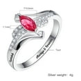 thumbnail image 3 of Personalized Promise Ring for Women 925 Sterling Silver Custom Rings with 2 Names and 1 Simulated Birthstone, 3 of 5
