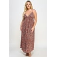 thumbnail image 2 of Saronite Floral Printed Maxi Dress With Tie Back, Rust (Women's Plus), 2 of 5