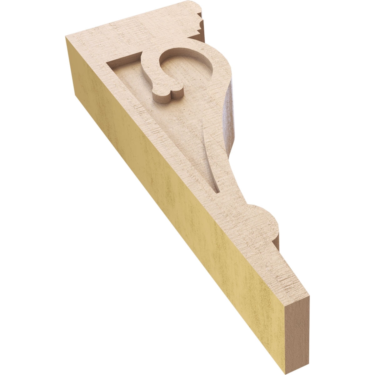 4"W x 8"D x 24"H Thin Mayflower Rough Cedar Woodgrain TimberThane Corbel, Primed Tan