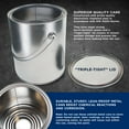 thumbnail image 3 of Master Elite 1 Gallon Unlined Empty Metal Paint Can Bucket with Lids, Bail Handles, Pack of 8 - Triple Tight Seal, 128 fl. oz. Steel Coating Storage Container Tin - Store Leftover Oil-Based Paint, 3 of 7