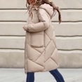 thumbnail image 4 of LxrBlank Down Jacket Women Warm Winter Thickened Hooded Down Jacket Zip Up Long Sleeve Long Down Jacket Quilted Padded Baggy Down Outerwear Fall Jackets for Women Khaki M, 4 of 4