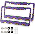 thumbnail image 2 of GZHJMY Valentine's Day Heart License Plate Frames, License Plate Covers, 2 Packs Universal Aluminum Tag Frame with 2 Holes & Screw Caps for Front and Rear Car Tags, Elliptical Hole Decorative, 2 of 7