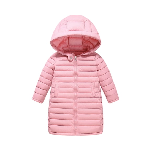 Bwiyojiz Tailles de Mode 110-150 Veste à Capuche pour Filles Manteau Mi-Longueur Genou Vêtements d'Hiver pour Enfants à Manches Longues