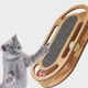 thumbnail image 5 of Tablero rascador para gatos Bola redonda clásica de grano de madera amarilla Placa giratoria divertida para gatos Papel corrugado grande Artefacto de garra resistente al desgaste Juguete combinado, 5 of 8