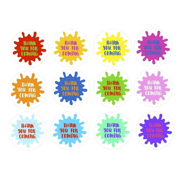 Art Painting Party Thank You Stickers 24-Pack - Perfect for Art Parties, Paintball Adventures, Slime Extravaganzas, Artsy Party Favors, and Splash Goodie Bags