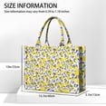 thumbnail image 3 of Large Capacity Tote Bag,Yellow Lemon Fruit Leaves White Pattern Handbag Fashion Luxury Tote Bag,15.7"x13"x 5.1" Inches,Laptop Compatible, 3 of 6