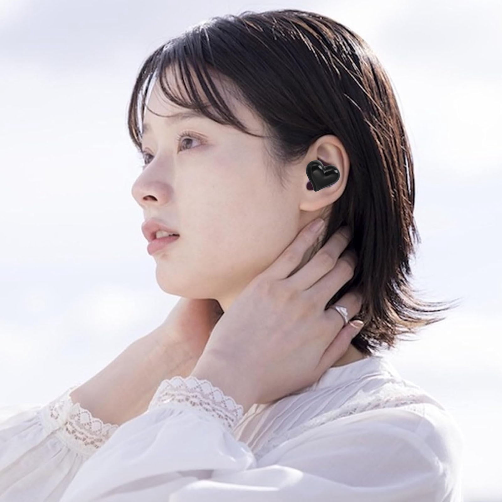 Heart Shaped  Earbuds, Cute  Earbuds   Headphones with Charging Case,  5.3 Fast Pairing, HIFI Stereo Sound Quality
