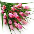thumbnail image 5 of Outdoor Artificial Tulips Fake Flowers UV Resistant Faux Plastic Greenery Shrubs Plants for Home Outside Garden Porch Window Farmhouse Decor (Light Pink), 5 of 5