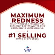 (2 pack) Clear Eyes Maximum Red Eye Relief Lubricant Eye Drops, Daily Use, 0.5 fl oz