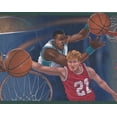 thumbnail image 1 of Basketball Court Players Sports Wallpaper Border Retro Design, Roll 15' x 10.5'', 1 of 3
