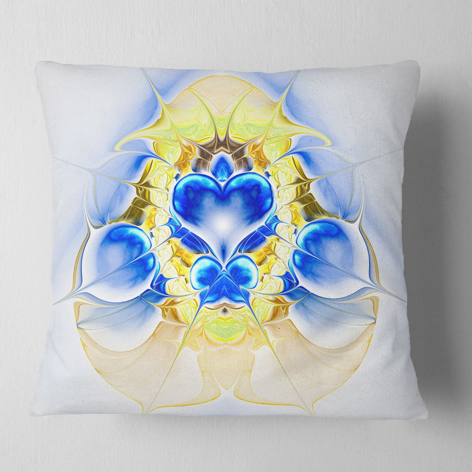 Designart 16" x 16" Blue Polyester Throw Pillow