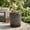 Brown, variant on Mintazer Woven Rope Fan Base MGO Round Side Table, Weatherproof Indoor Outdoor Cylindrical Accent End Table for Patio Balcony Living Room