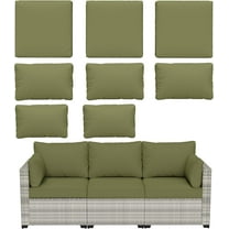 Pakunoda Non-Slip Latex Dot Fade Resistant Couch Cover Couch Cover set of 8, (Light Green, Cover Only)