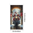 thumbnail image 2 of Festive Christmas Santa Claus Door Banner Decorative Fabric Holiday Door Cover with Motorcycle Print, Perfect for Indoor and Outdoor Merry Christmas Decorations Photography Banner, 71 x 35in, 2 of 2