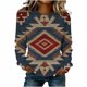 thumbnail image 3 of TaTaai Ladies Fashion Retro Western Print Round Neck Regular Shoulder Long Sleeve Sweatshirt Casual Loose Soft Top for Daily Streetwear Office Spring Winter Gift, 3 of 4