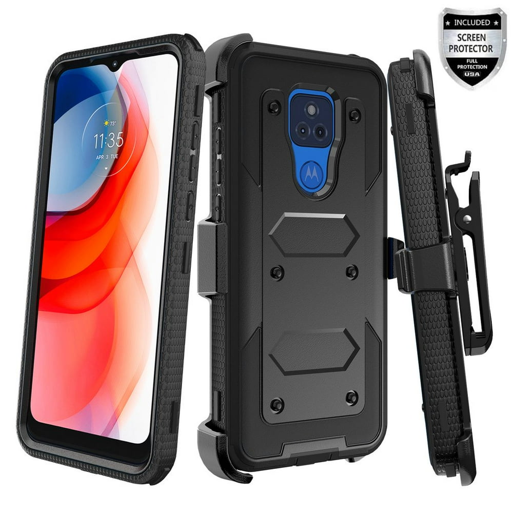 Case for Motorola Moto G Play 2021 Belt Clip Holster Kickstand Shock