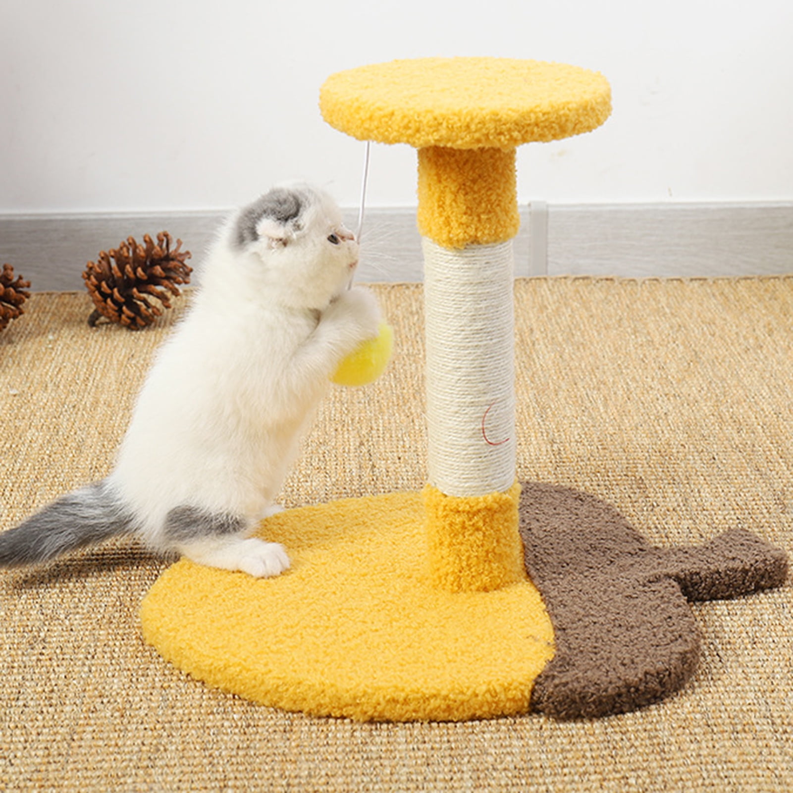 DOPI Cat Scratcher Tower Skin Friendly Relieve Boredom Natural Sisal Stable Kitten Scratching Post for Indoor
