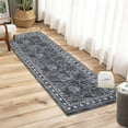 thumbnail image 2 of Shininglove Modern Bordered Runner Rugs 2x6ft, Machine Washable Low Pile Carpet with TPR Non-Slip Backing for Laundry Room Bedroom(Grey), 2 of 8