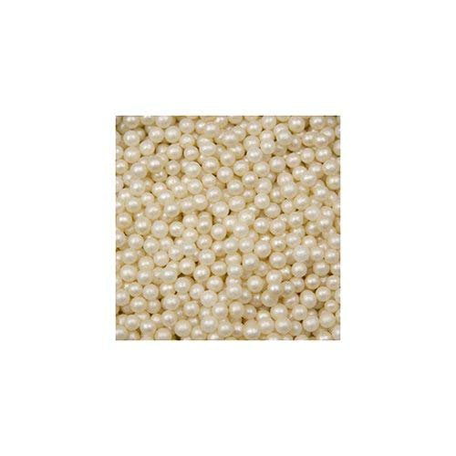 O'Creme Ivory Edible Sugar Pearls Cake Decorating Supplies for Bakers:  Cookie, Cupcake & Icing Toppings, Beads Sprinkles For Baking, Kosher  Certified, Candy Sugar Ball Accents 10mm, 16 Oz 
