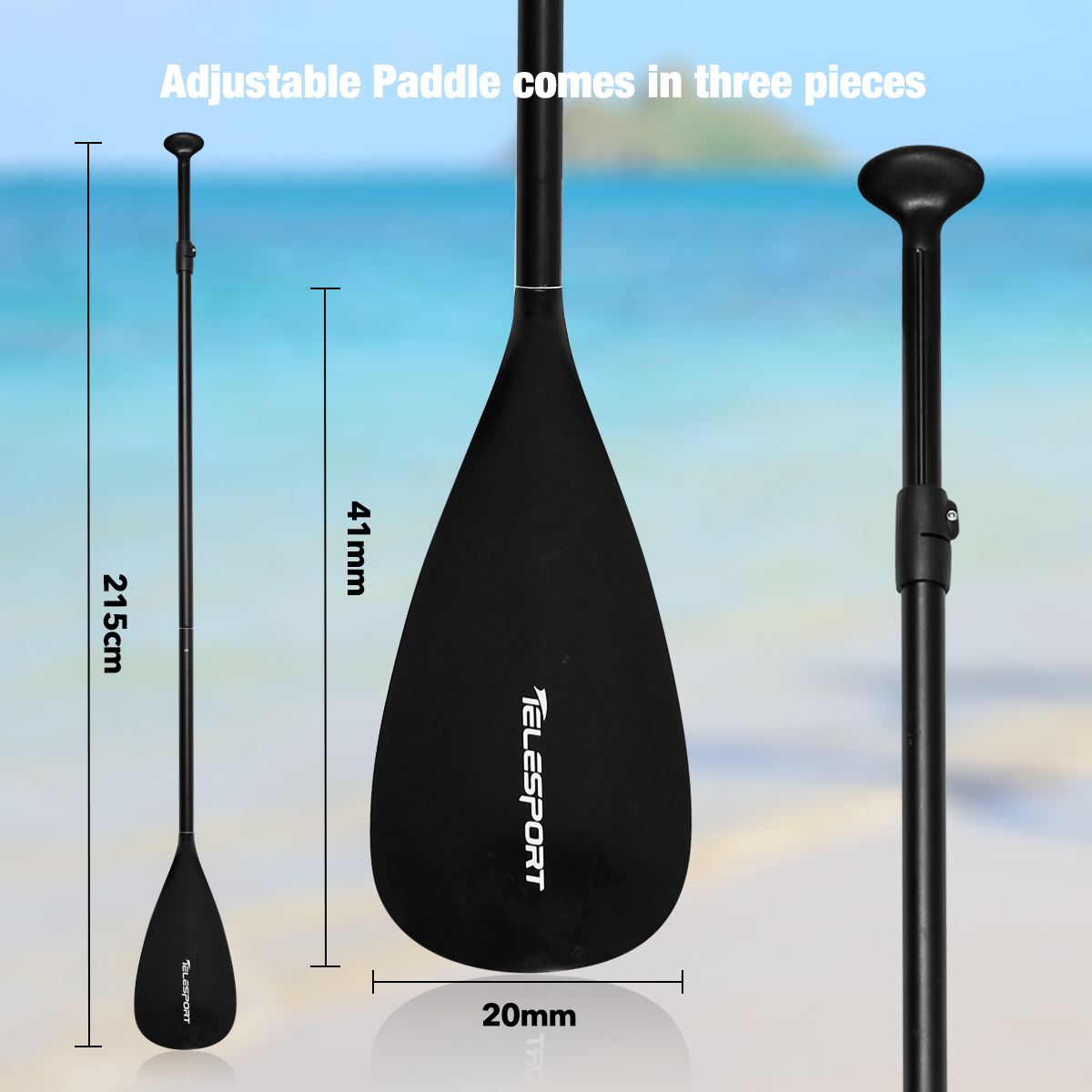 Telesport Inflatable Stand Up Paddle Board 10.6ft with SUP Carry Bag, Adjustable Paddles Non-Slip Deck, Leash and Fin for Padding Surfing - image 7 of 7